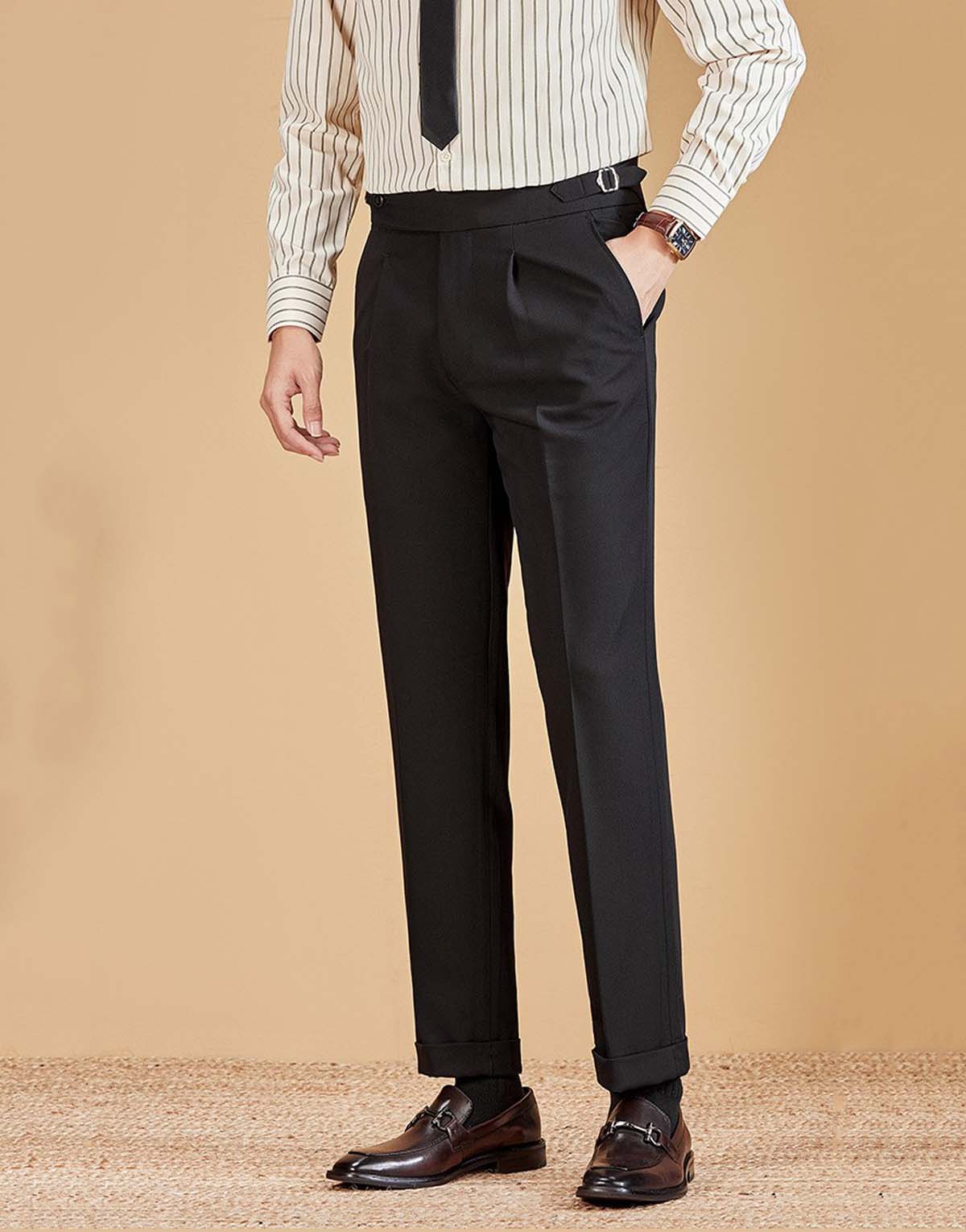 Paris Button Business Casual Men's Dress Pants-mp-8382